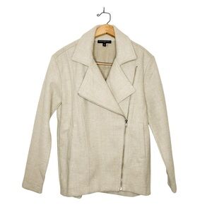Banana Republic Women’s Neutral Cream Chevron Moto Jacket XS‎
